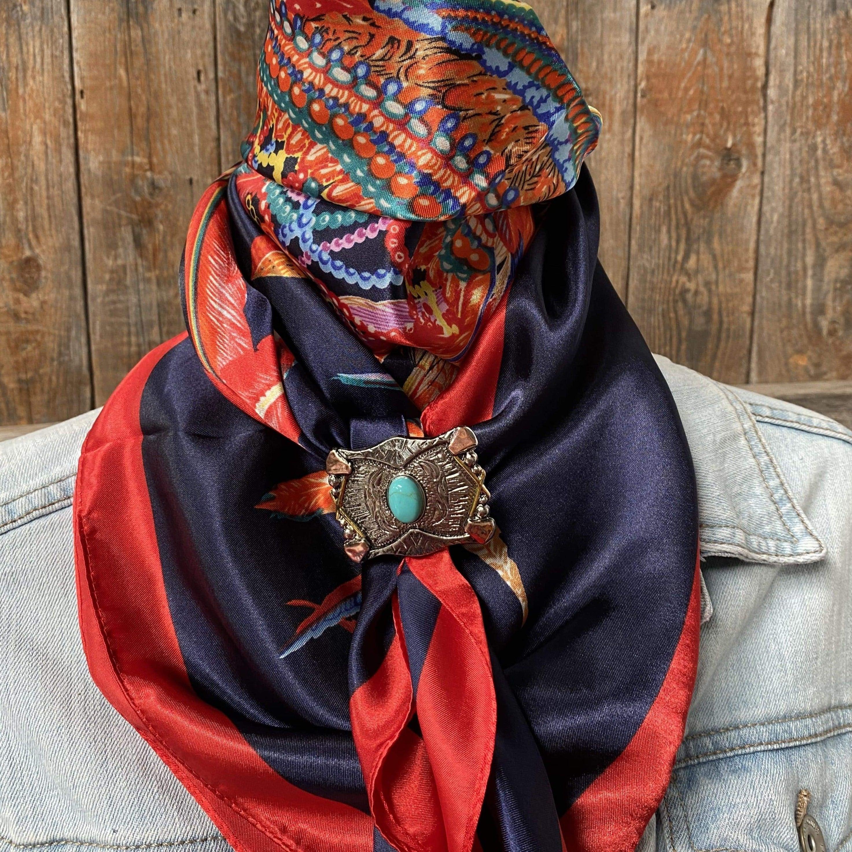 35X35 Feather Wild Rag Scarf - Premium Western Bandana for Cowboy & Cowgirl - Perfect for Rodeo, Horse Riding & Outdoor Adventures