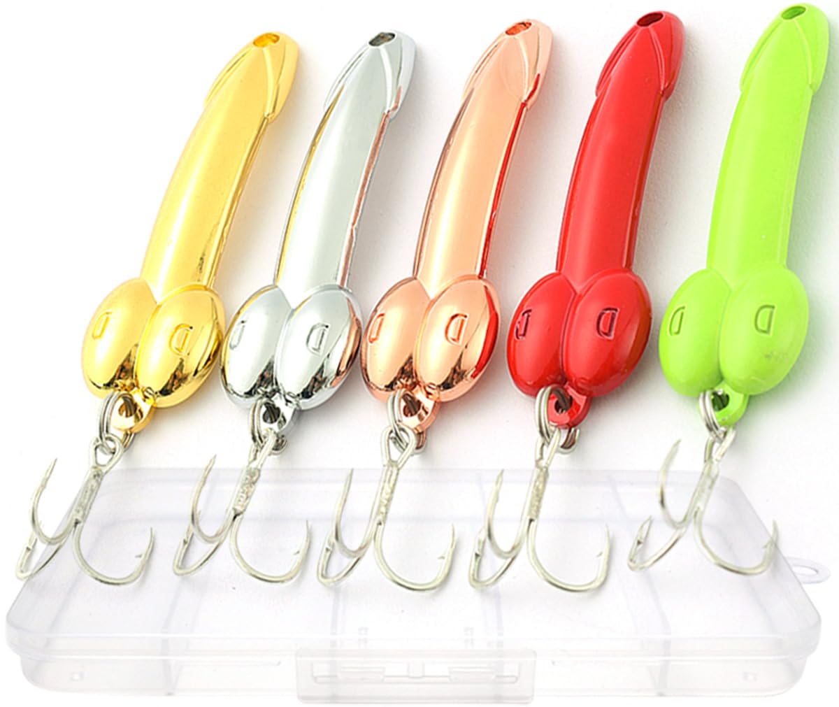 5Pcs Funny Fishing Lures for Men - Freshwater & Saltwater Spinner Baits for Bass & Trout - Perfect Gag Gift for Valentine's Day, White Elephant Festival & Father's Day - Great for Outdoor Fishing Trips & Practical Jokes