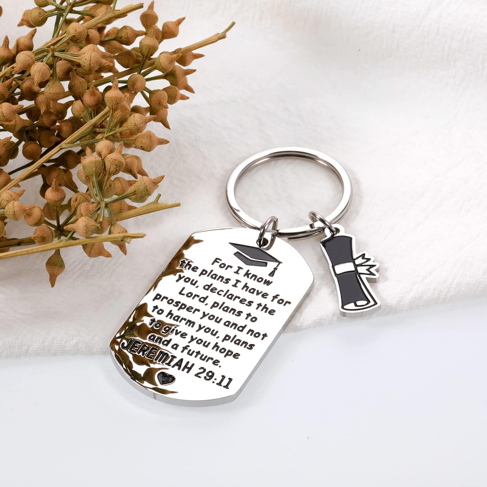 2025 Graduation Gifts for Women & Men - Inspirational Christian Keychain with Jeremiah 29:11 Verse - Perfect Senior Gift for Class of 2025 - Jesus Calling Graduation Present for Teen Boys & Girls - Ideal for Commencement Ceremonies, Year-End Celebrations & Religious Milestone Gifts