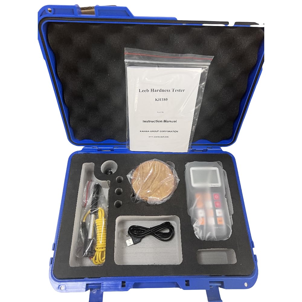 Portable Brinell Hardness Tester KH180 - Digital Conversion for All Hardness Scales (HL, HB, HRB, HRC, HRA, HV, HS) | Ideal for Metal Testing in Manufacturing, Construction & Quality Control