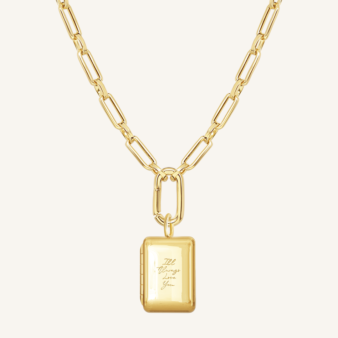Personalized Etch Story Photo Locket Necklace - Custom Engraved Memorial Jewelry for Loved Ones | Perfect Gift for Anniversaries, Birthdays & Special Occasions