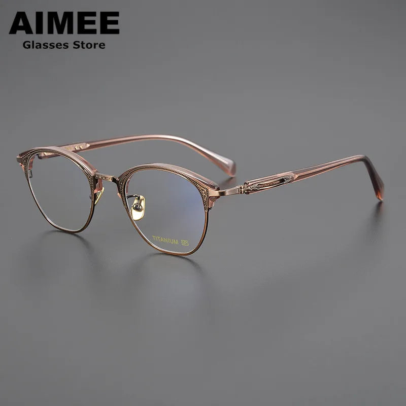 Stylish Aimee Unisex Square Titanium Acetate Eyeglasses 5051 - Lightweight & Durable Frame for Work, Reading & Fashion