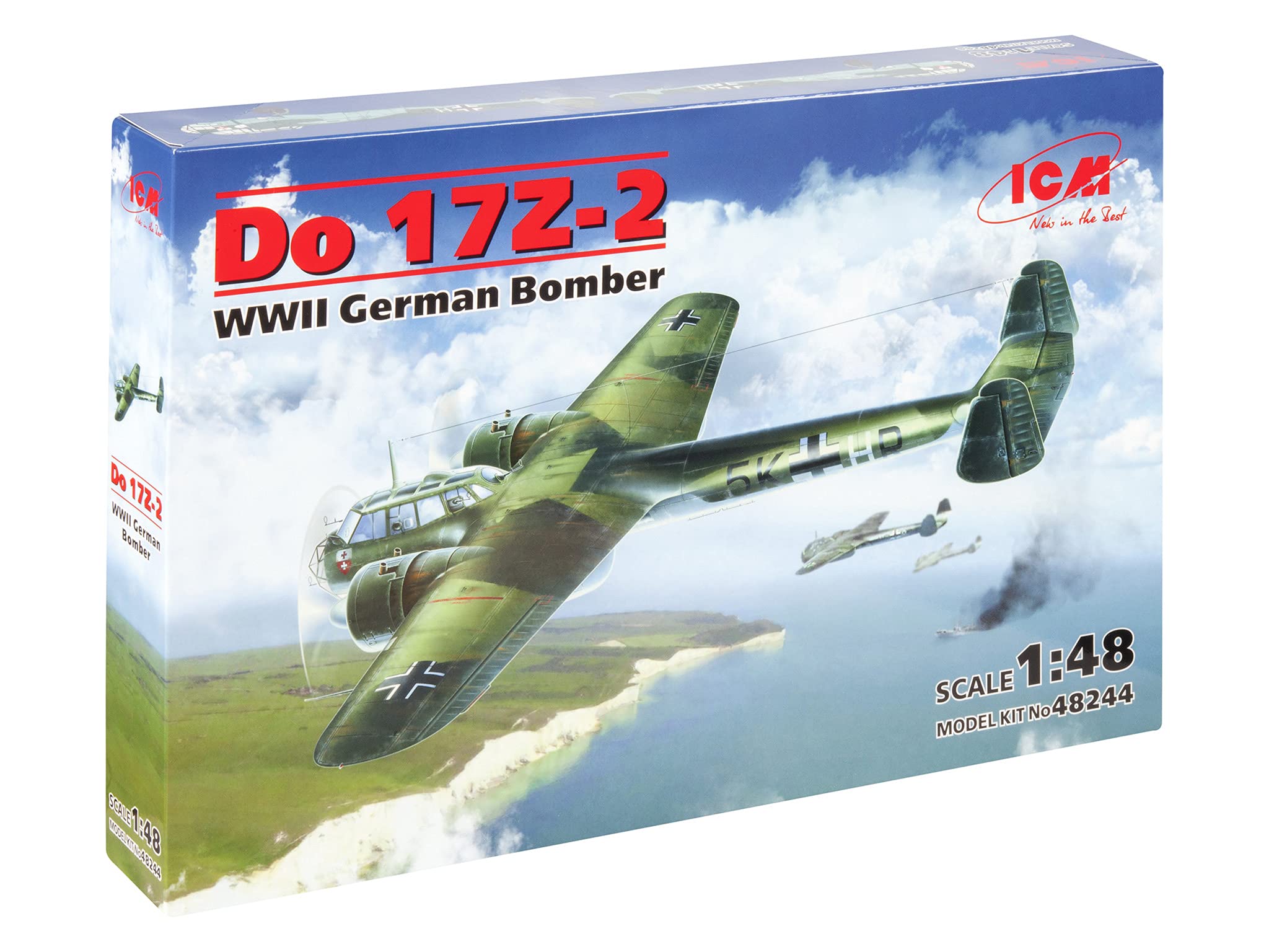 ICM 48244 1:48 Scale Plastic Military Aircraft Model Kit - WWII German Bomber Do 17Z-2 | Perfect for Collectors, Hobbyists & History Enthusiasts | Display, Gift & DIY Project