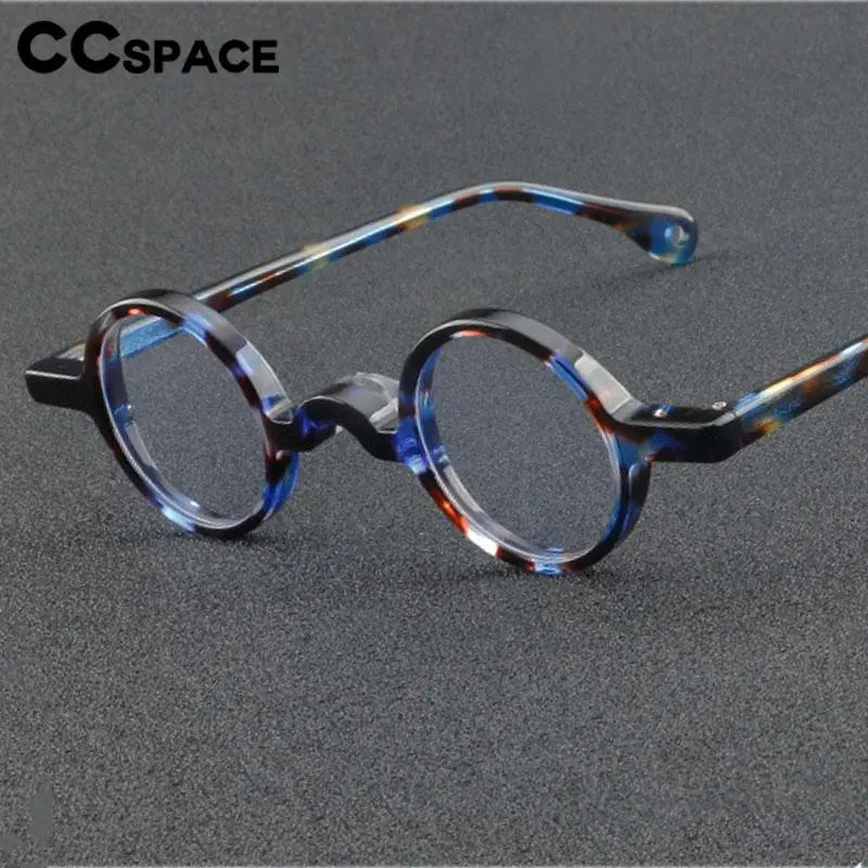 CCspace Unisex Full Rim Small Round Acetate Eyeglasses 56935 - Lightweight & Durable Frame for Reading, Work, and Everyday Use