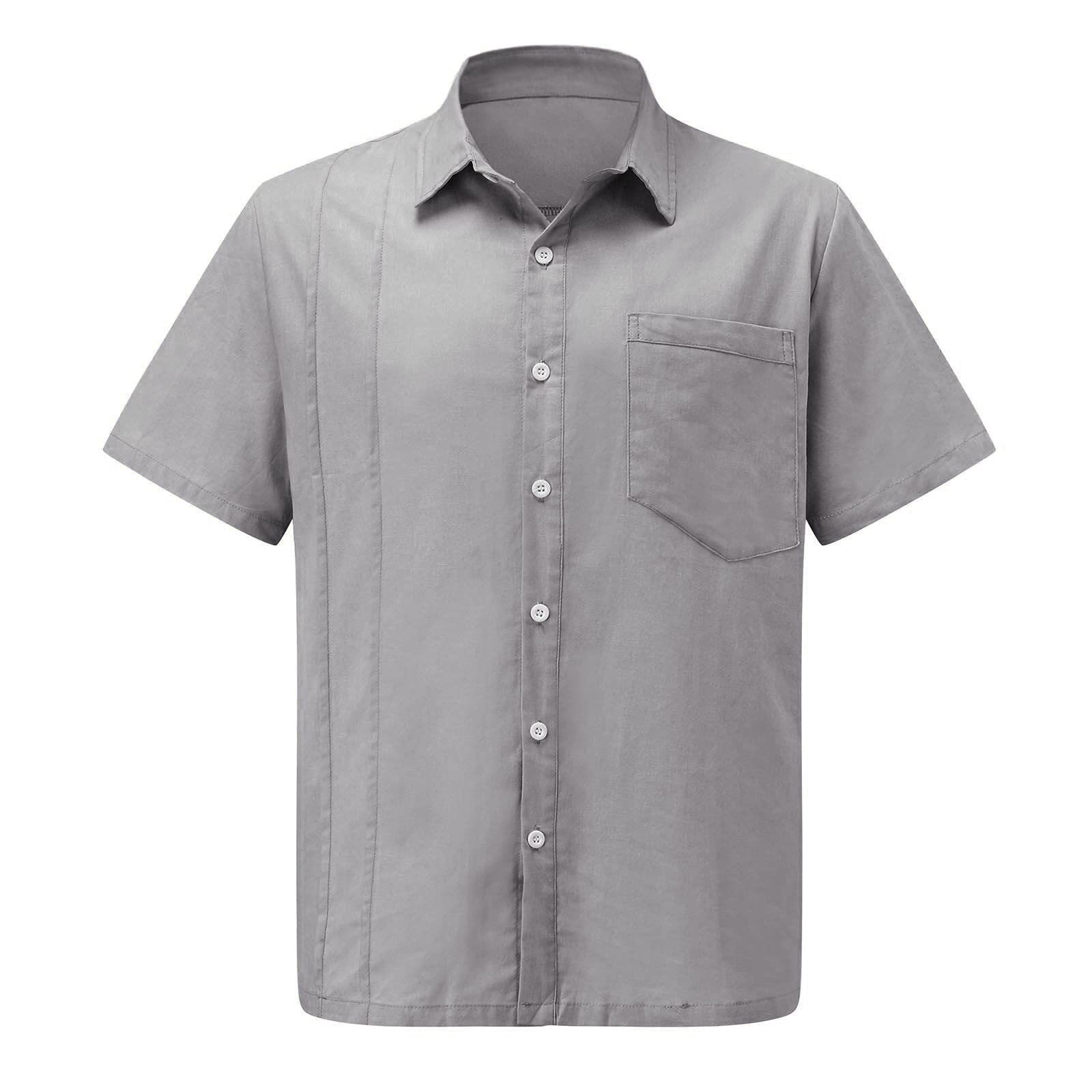 DIOMOR Men's Slim Fit Casual Button Down Shirt - Wrinkle Free Dress Shirt for Business & Beach - Regular Fit Comfortable Blouse for Office, Party & Outdoor Wear