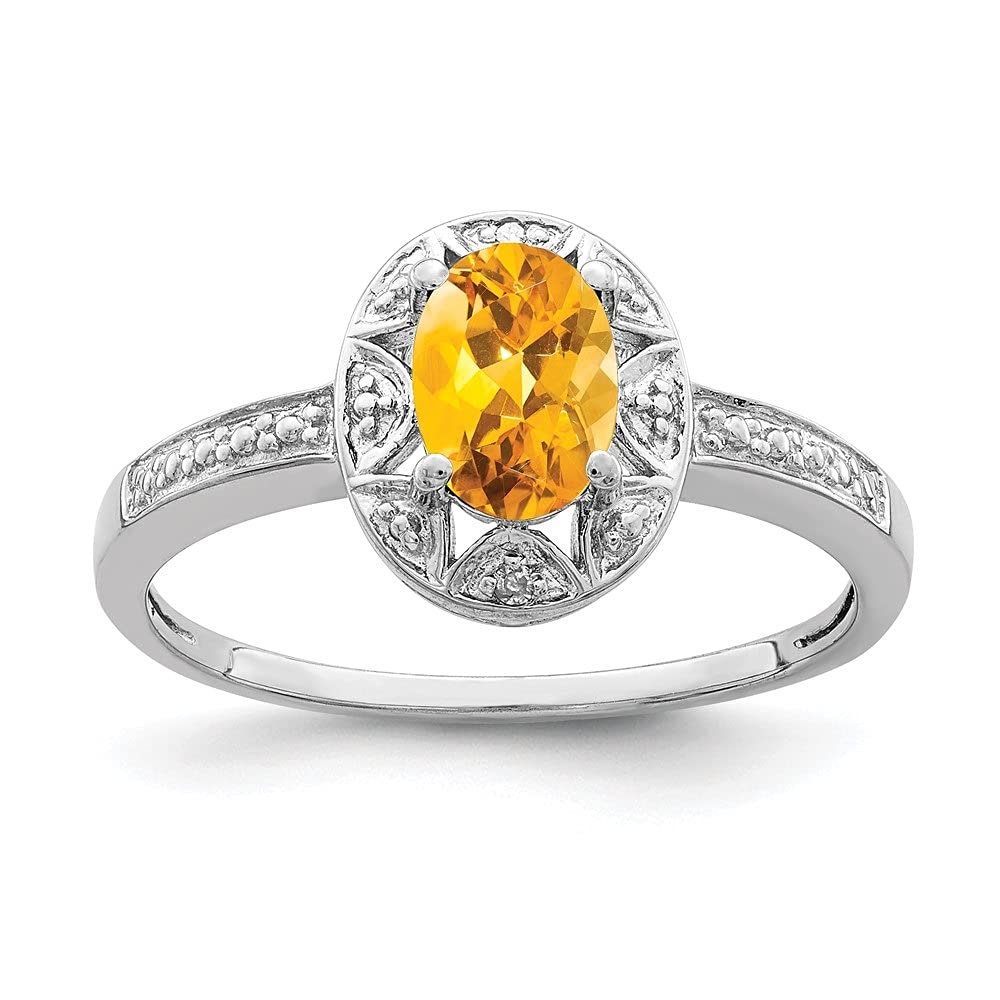 0.81ct Oval Cut Citrine & Diamond Engagement Ring for Women - Elegant Wedding Band, Promise Ring & Anniversary Jewelry Gift - Perfect for Proposals, Bridal Sets & Special Occasions
