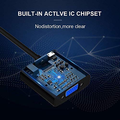 Premium LS LAPSTER HDMI to VGA Adapter Cable - 1080P HD Converter for Projector, Monitor, Laptop, PC, TV | Ideal for Home Theater, Office Presentations & Gaming Setup