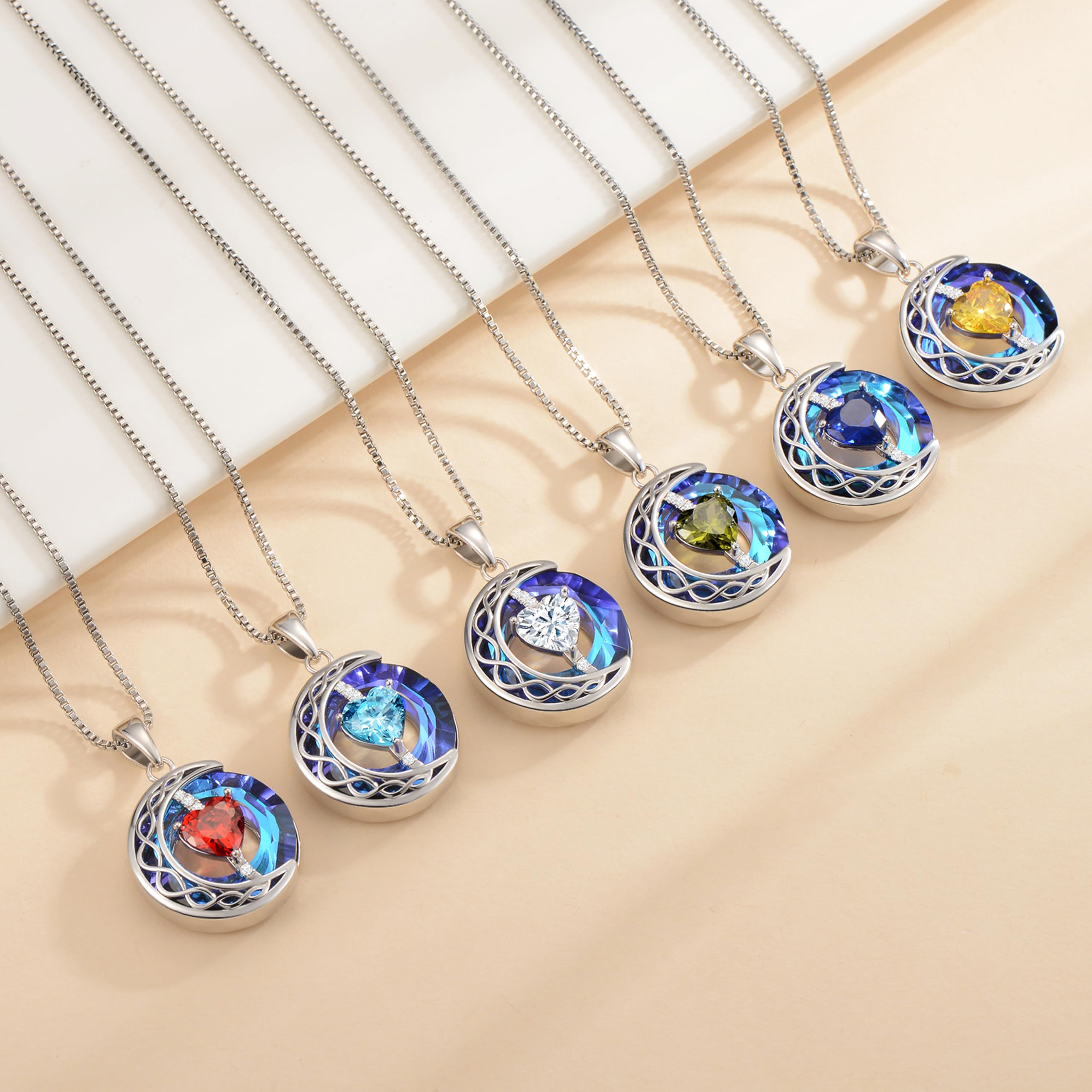 LIANYU Women's Sapphire Necklace - Elegant Jewelry Gift for Wife, Girlfriend, Mom - Perfect for Birthday, Anniversary & Special Occasions