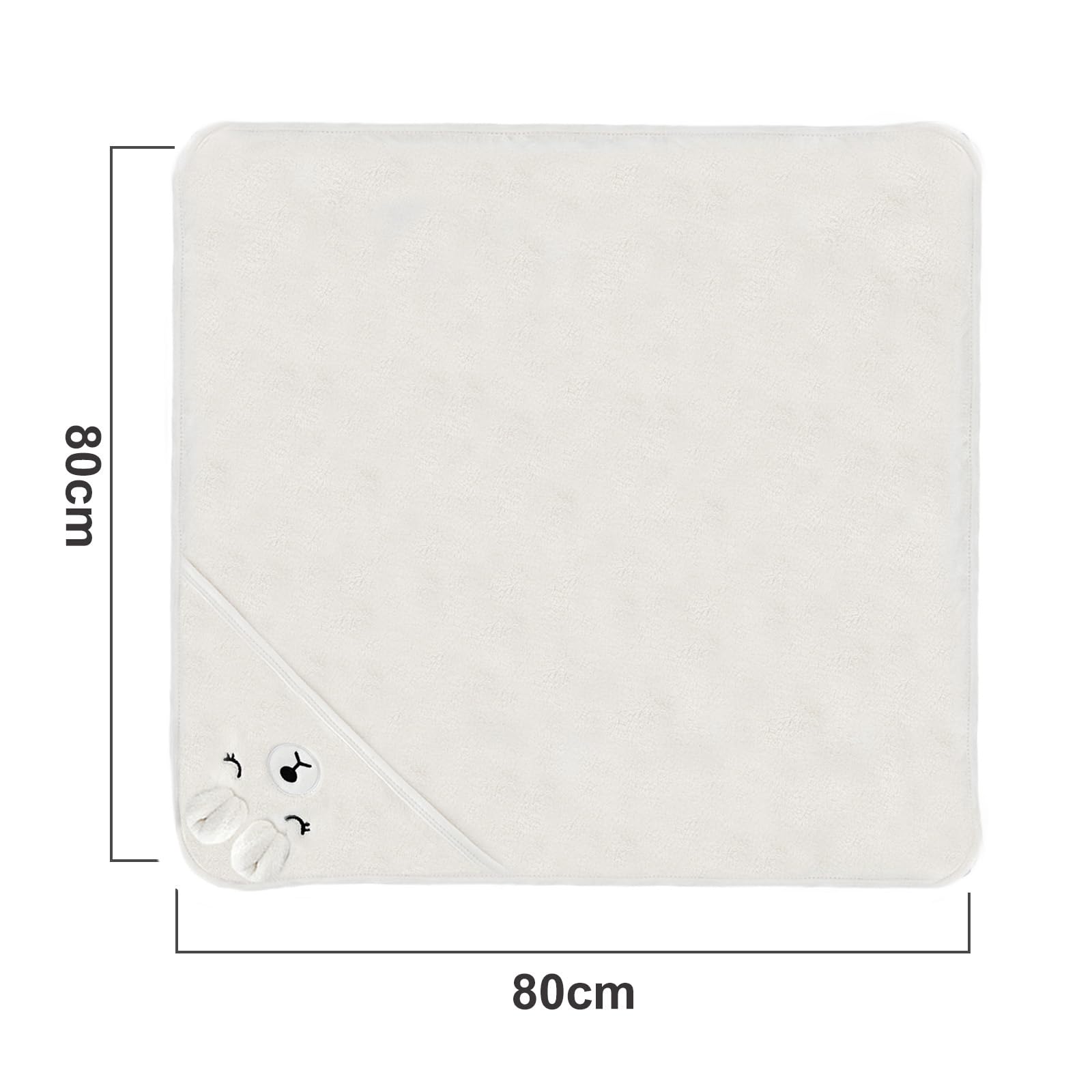 Soft Hooded Baby Towel Set - 8-Piece Muslin Bath Towels & Washcloths for Newborns, Infants, Boys & Girls (White & Grey) - Perfect for Bath Time, Swimming & Spa Days