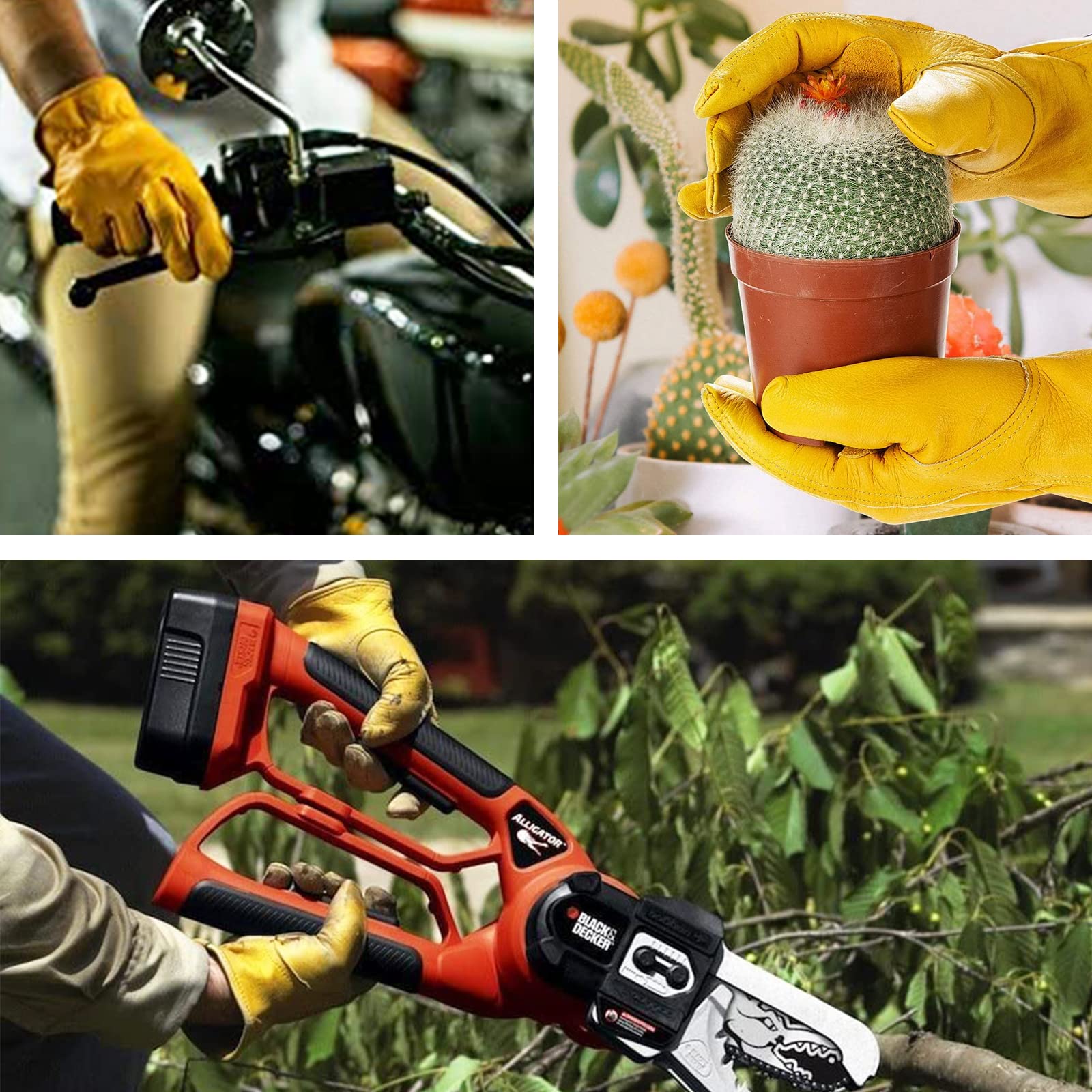 Durable Leather Work Gloves for Men & Women - Gardening & Outdoor Use