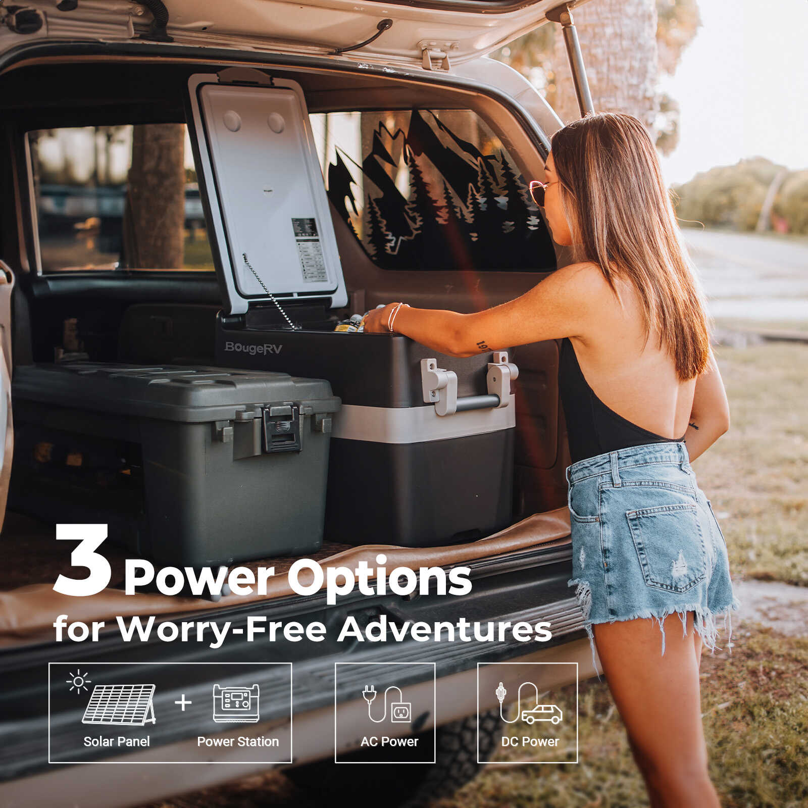 BougeRV 12V 42 Quart (40L) Portable Car Refrigerator Freezer for Camping, Road Trips & Outdoor Adventures - Compact Fridge for Food, Drinks & Medical Supplies
