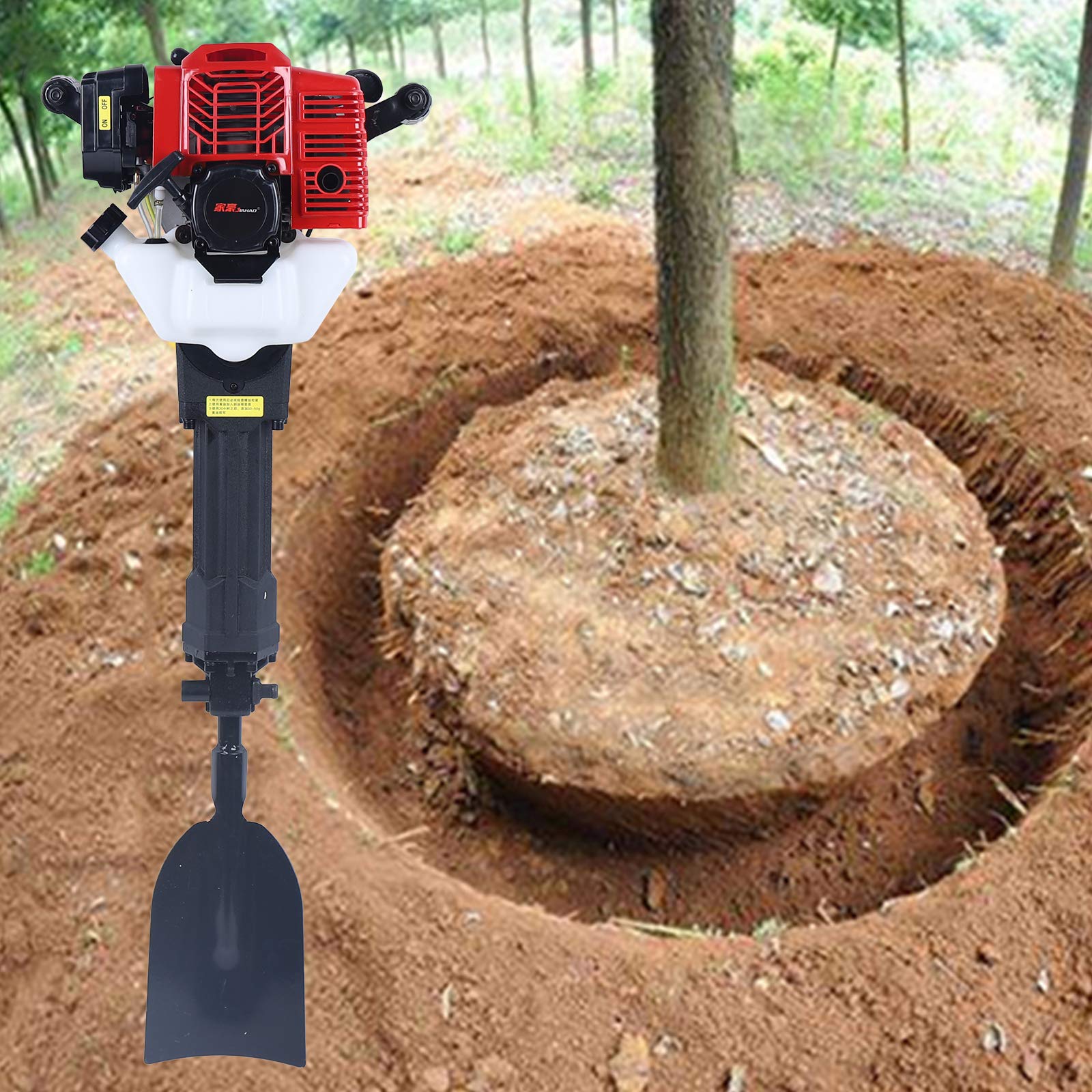 DYRABREST 2-Stroke Gas Powered Root Shovel - Heavy Duty Gardening Tool for Tree Planting, Landscaping & Yard Work | Perfect for Digging, Trenching & Soil Removal