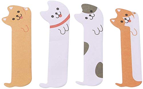 6pcs Cute Animal Shape Stickers Set - Doggy Self-Adhesive Note Pads & Bookmarks for Office, School, Planner & Journal Organization
