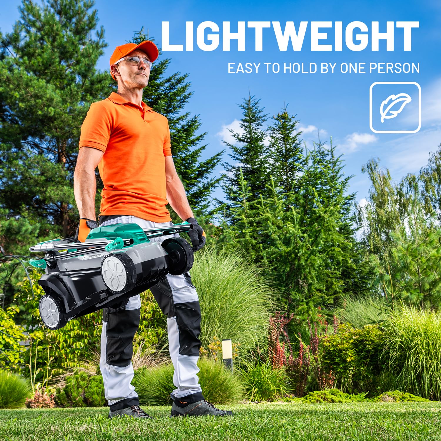 Litheli 13-Inch 20V Cordless Lawn Mower with Brushless Motor - 5 Adjustable Cutting Heights, 4.0Ah Battery & Charger Included - Perfect for Garden, Yard, Farm & Small Landscaping Projects