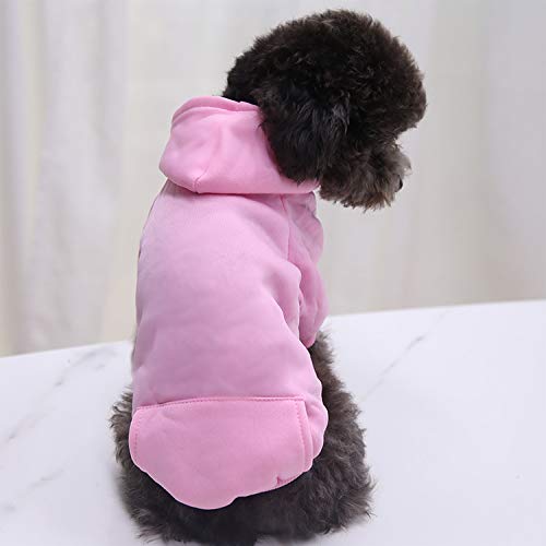 Idepet Warm Dog Hoodie Vest - Small Dog Clothes for Chihuahuas & Puppies | Cozy Autumn Winter Jacket for Cats & Dogs (Size S, Pink) - Perfect for Outdoor Walks & Cold Weather Protection