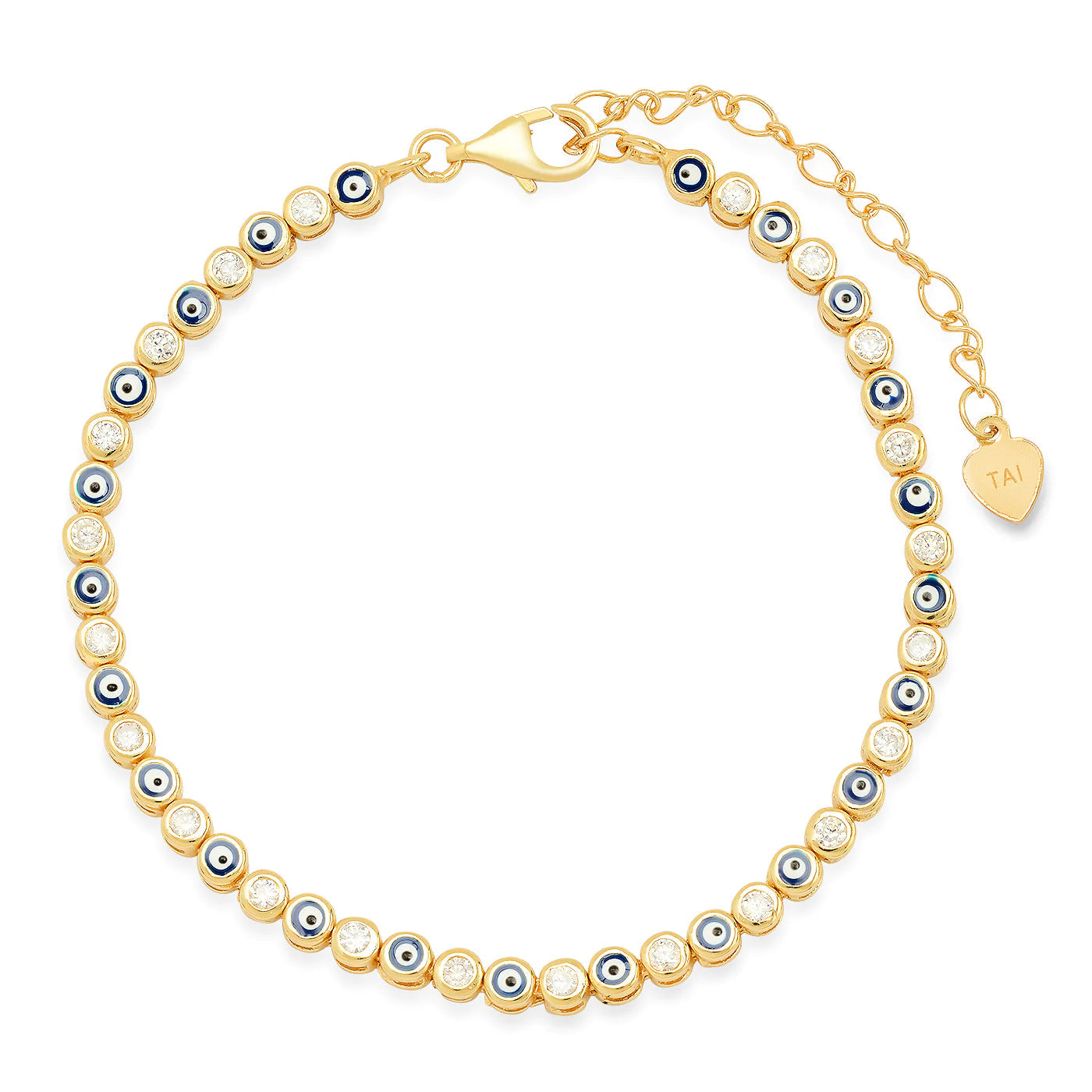 Dark Blue Enamel Evil Eye Gold Bracelet for Women - Protection Jewelry for Good Luck & Positive Energy - Perfect for Gifts, Daily Wear & Spiritual Healing
