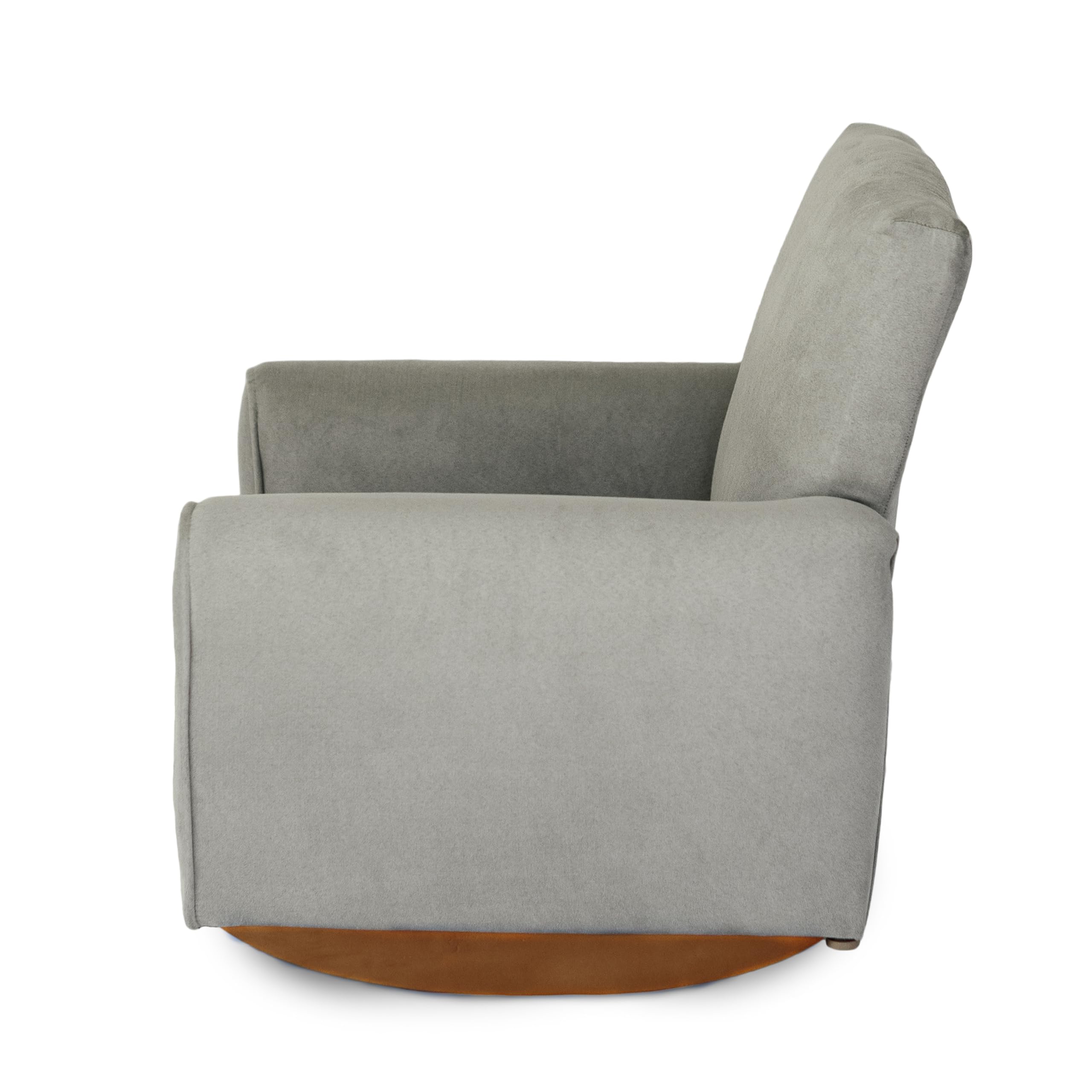 Personalized Kids Rocking Chair with Name - Grey Suede Upholstered Toddler Armchair | Comfortable Nursery Furniture for Bedroom, Playroom & Gift Giving