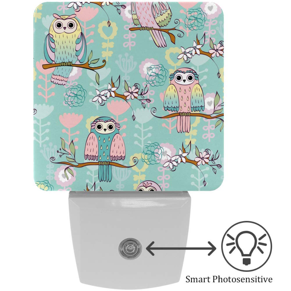 Owl LED Night Light with Dusk Sensor - Kids Bedroom & Bathroom Decor