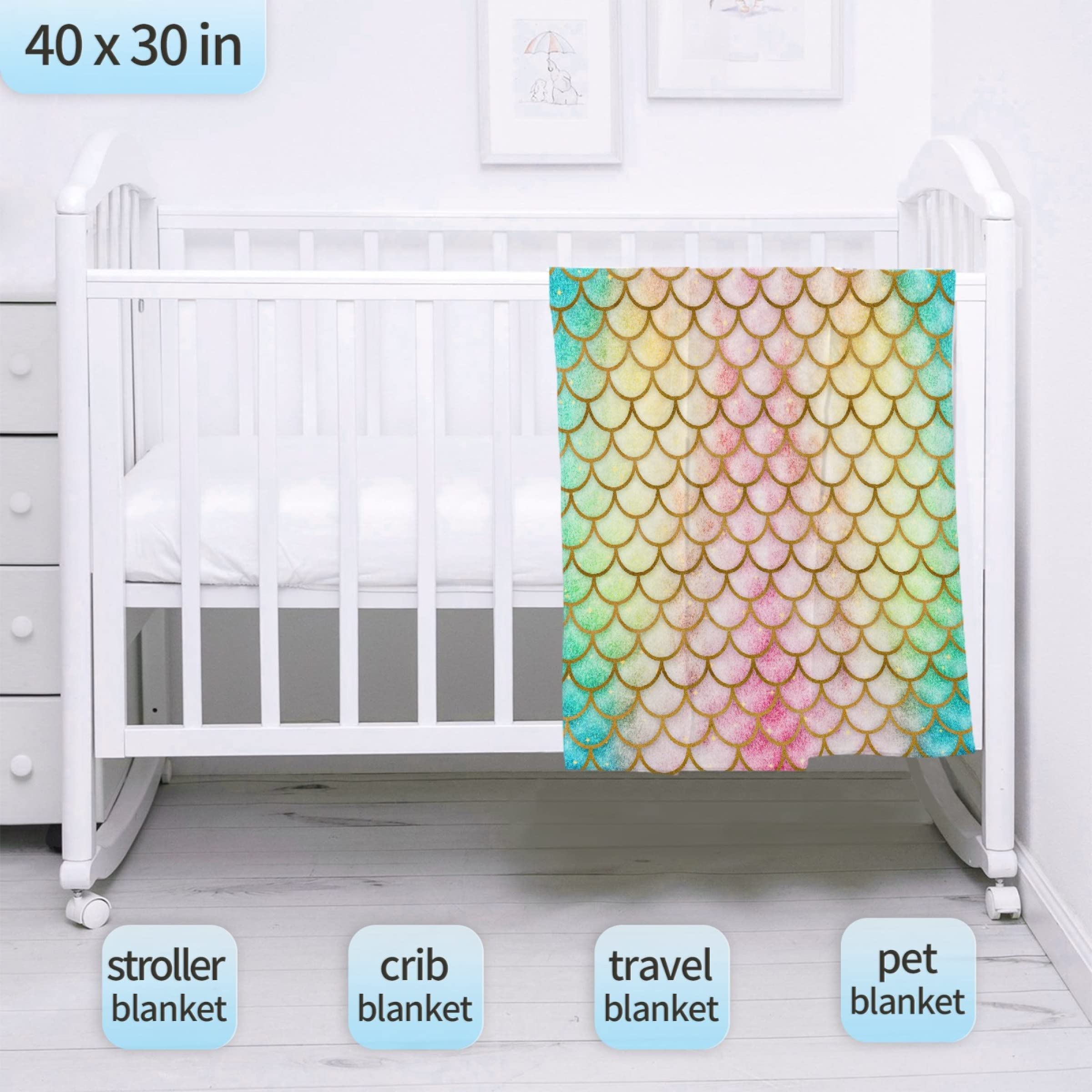 ARNOVIC Mermaid Scale Print Flannel Throw Blanket 90x120 Inch King Size - Soft Warm Cozy Fish Scale Design for Girls, Women | Perfect for Bedroom, Living Room Decor, Couch, Sofa & Winter Snuggling