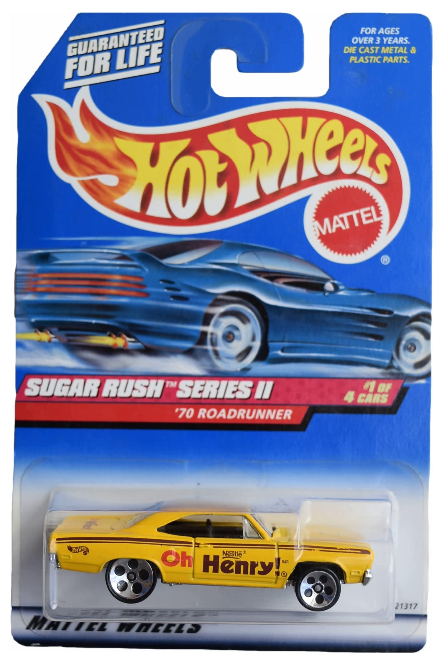 Hot Wheels '70 Roadrunner Diecast Car - Yellow Sugar Rush Series II 1/64 Scale - Collectible Toy for Kids & Adults - Perfect for Display, Racing Games & Gift Giving
