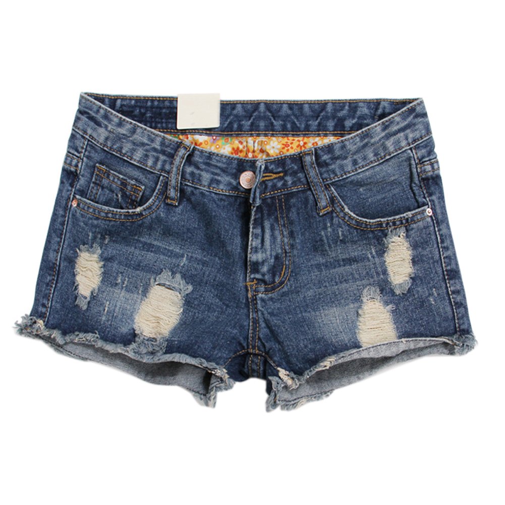 LIYT Women's Fashion Straight Leg Ripped Hole Denim Shorts - High Waisted Distressed Jean Shorts for Women, Summer Casual Stretch Denim Shorts | Perfect for Beach, Party, and Everyday Wear