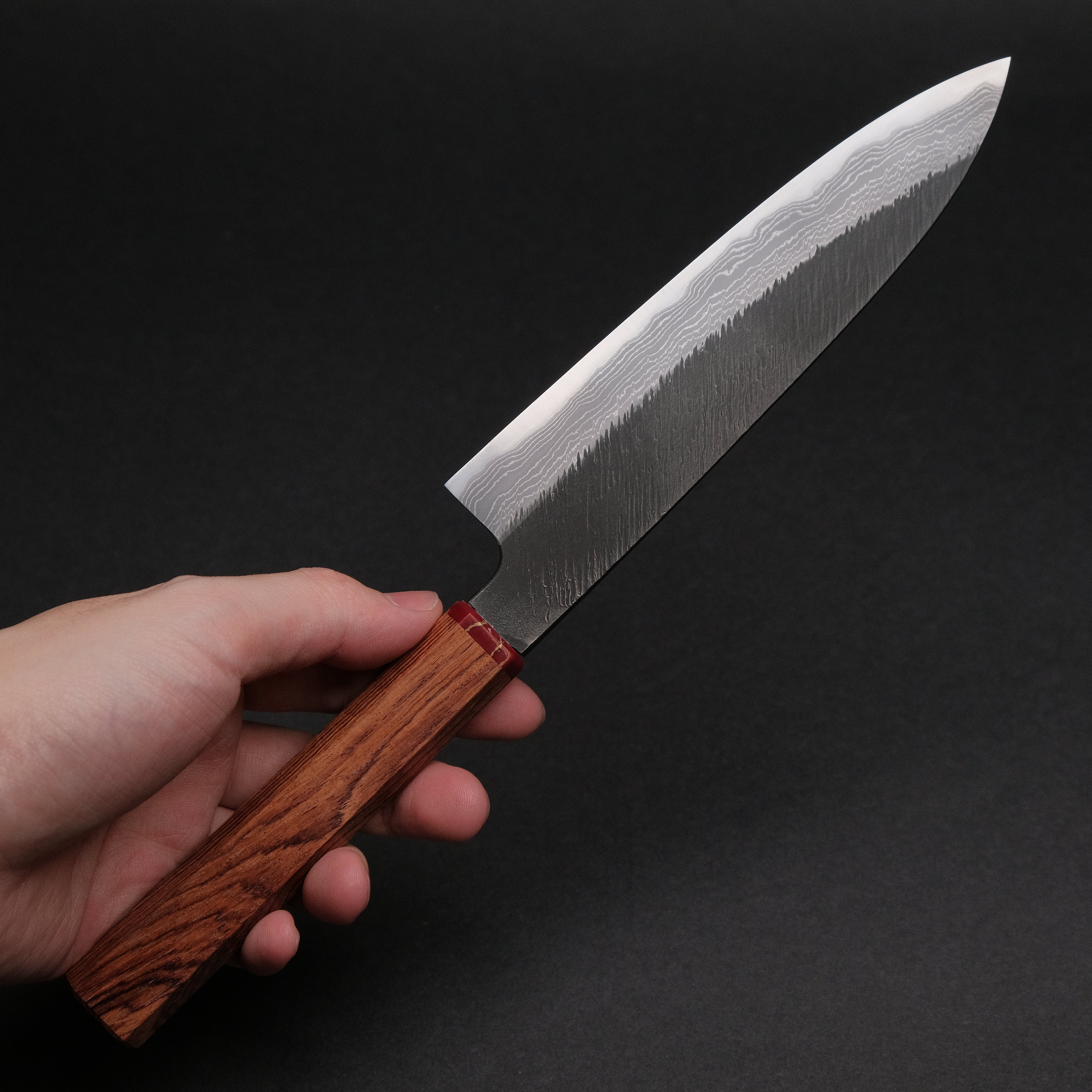 Premium Ajikataya White #2 Matsuba Damascus Petty Knife 150mm with Rosewood & TQP Handle (#28) - Perfect for Sushi, Vegetables & Precision Kitchen Tasks