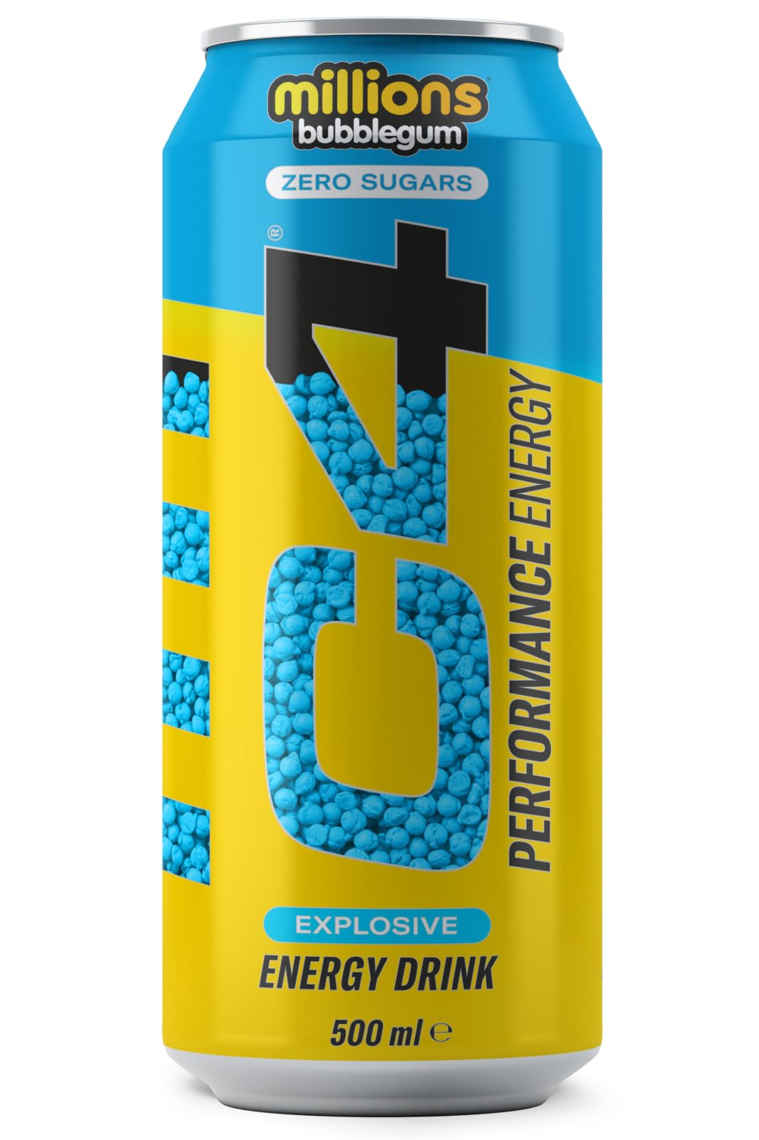 Cellucor C4 Performance Energy Carbonated RTD Drink - 12 Pack (500ml Each) - Millions Bubblegum Flavor - Pre-Workout Energy Boost for Gym & Fitness