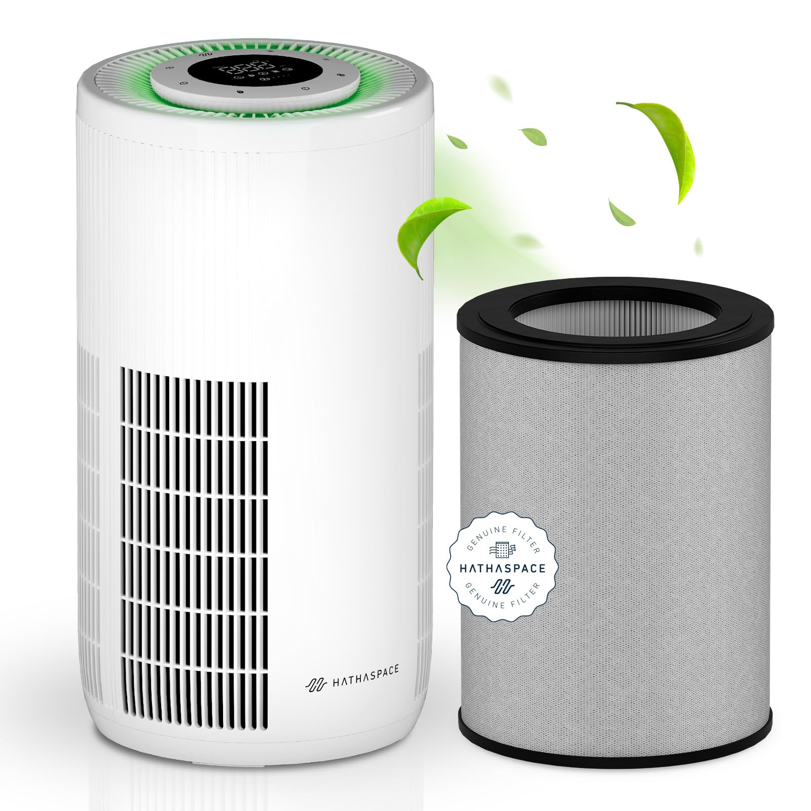 HATHASPACE Smart Air Purifier with True HEPA Filter - Removes 99.97% of Dust, Pet Dander, Smoke & Odors - Ideal for Allergies, Asthma & Pet Owners - Perfect for Bedrooms, Living Rooms & Offices - HSE1500 Model