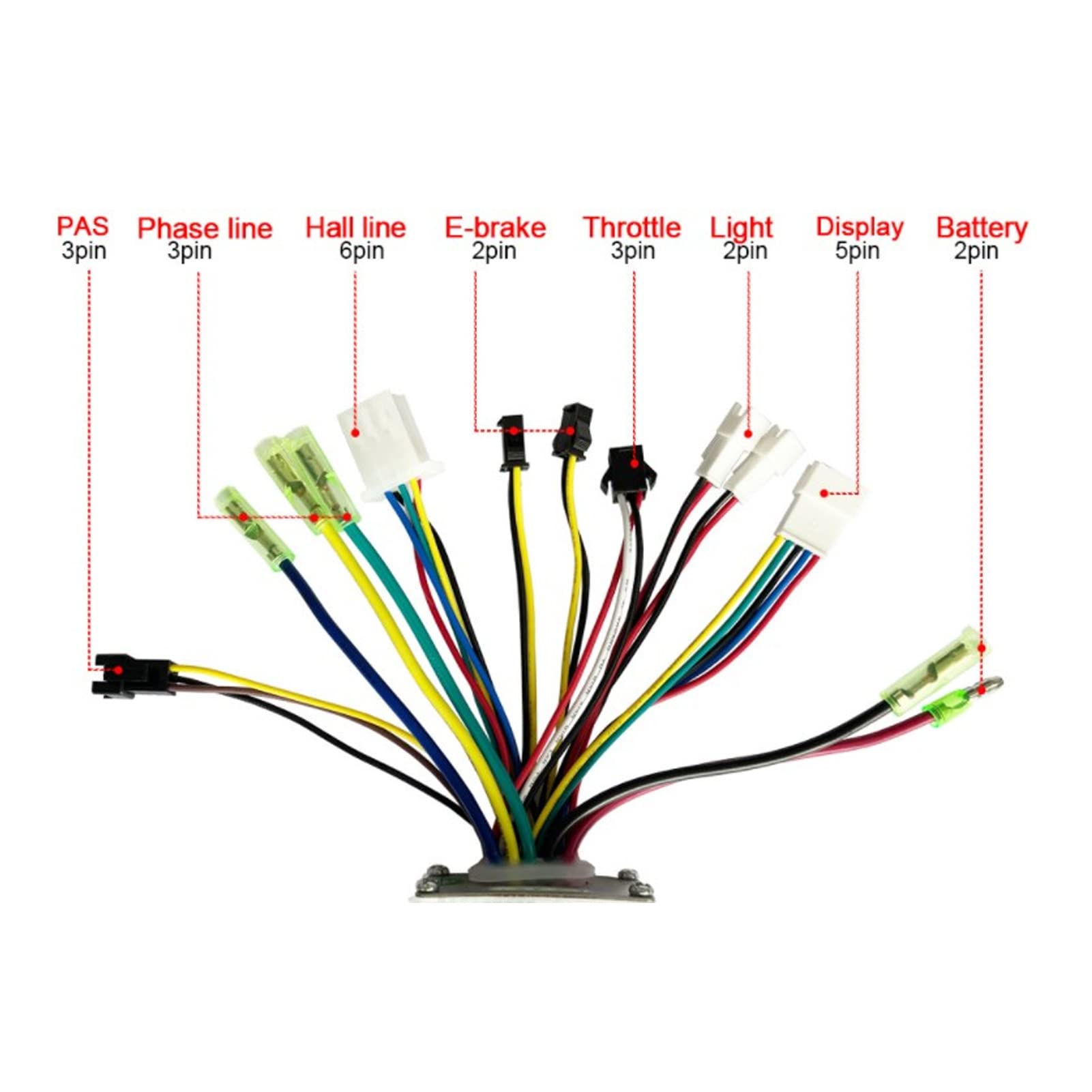 36V 48V 17A DC Motor Speed Controller with Wire Harness - Compatible with Electric Bikes, Scooters & DIY Projects | Perfect for E-Bike Upgrades & Motor Control Systems