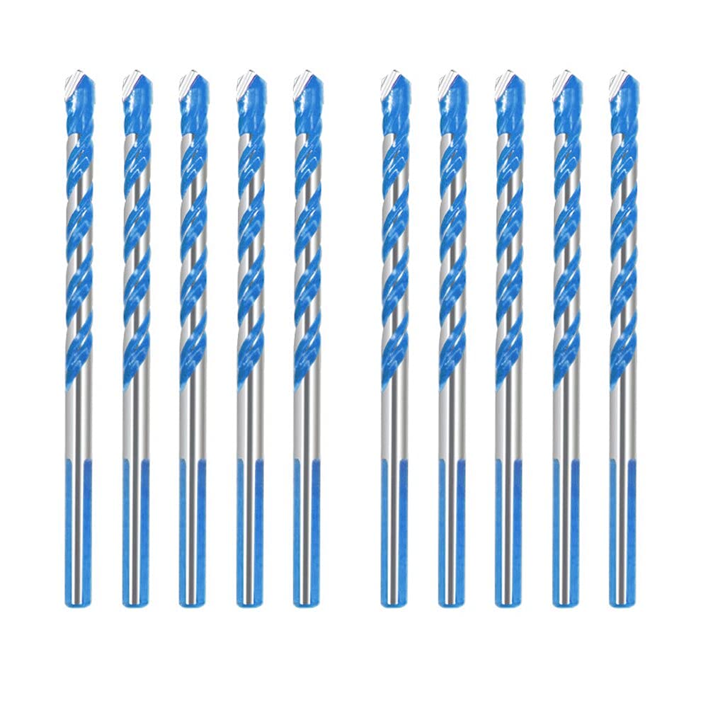 10Pcs High-Speed Steel Twist Drill Bit Set for Ceramic, Glass, Wall & Metal - Multi-Purpose Hole Punching Kit (Blue) - Perfect for DIY Projects, Home Repairs & Professional Construction Work