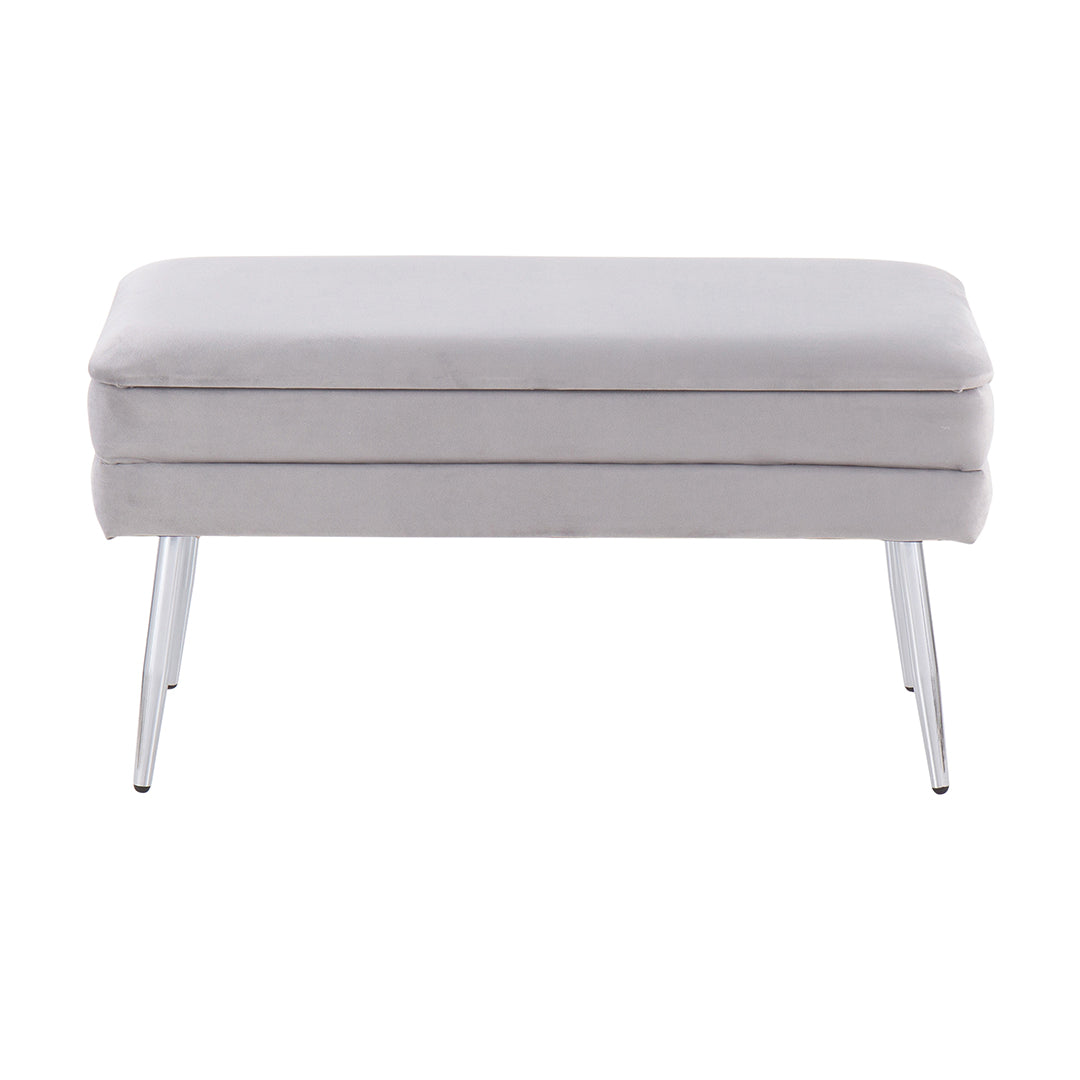 Neapolitan Storage Bench - Wooden Entryway Bench with Cushion, Shoe Storage Ottoman for Living Room, Bedroom, Entryway & Hallway - Perfect for Small Spaces & Home Organization