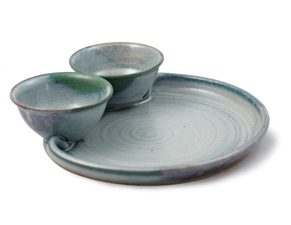 American Made Stoneware Chip and Dip Tray - 11.5