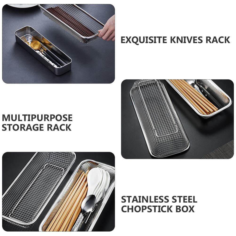 DOITOOL Mesh Silverware Tray Organizer for Kitchen Drawer - Stainless Steel Cutlery & Utensil Storage Solution - Perfect for Organizing Forks, Spoons, Knives in Home, Office or Bathroom - Space Saving Kitchen Accessory (Silver, 1-Pack) - Ideal for Meal Prep, Entertaining & Daily Use