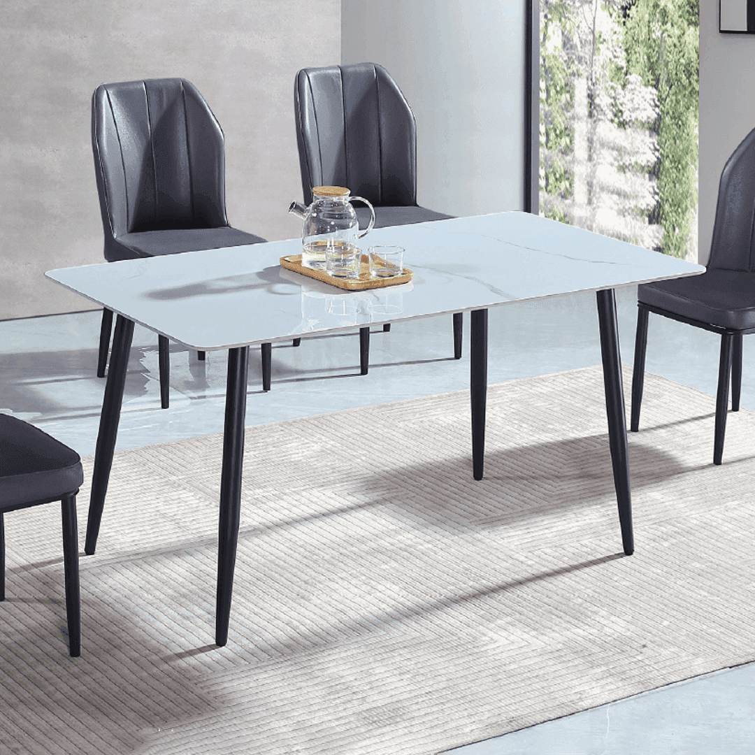 Giulio Modern Ceramic Dining Table 47 Inch Round - Elegant Kitchen & Dining Room Furniture for Small Spaces, Dinner Parties, and Family Gatherings