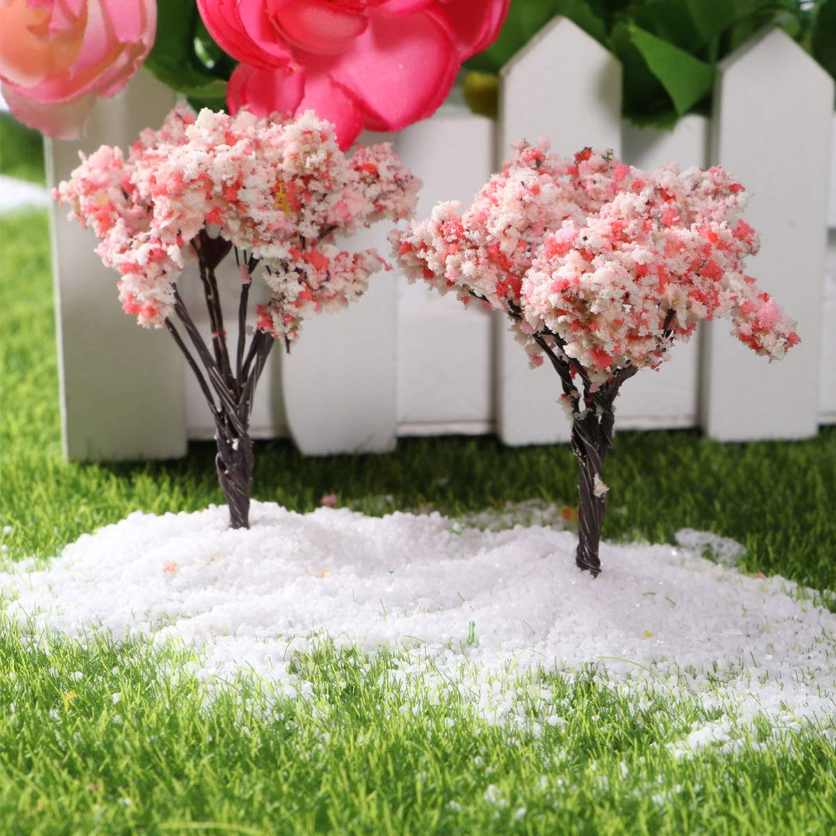 10pcs Realistic Mini Artificial Flower Trees - Cherry Blossom, Fairy Garden & Landscape Decor - Perfect for DIY Crafts, Home Decor, Wedding Centerpieces