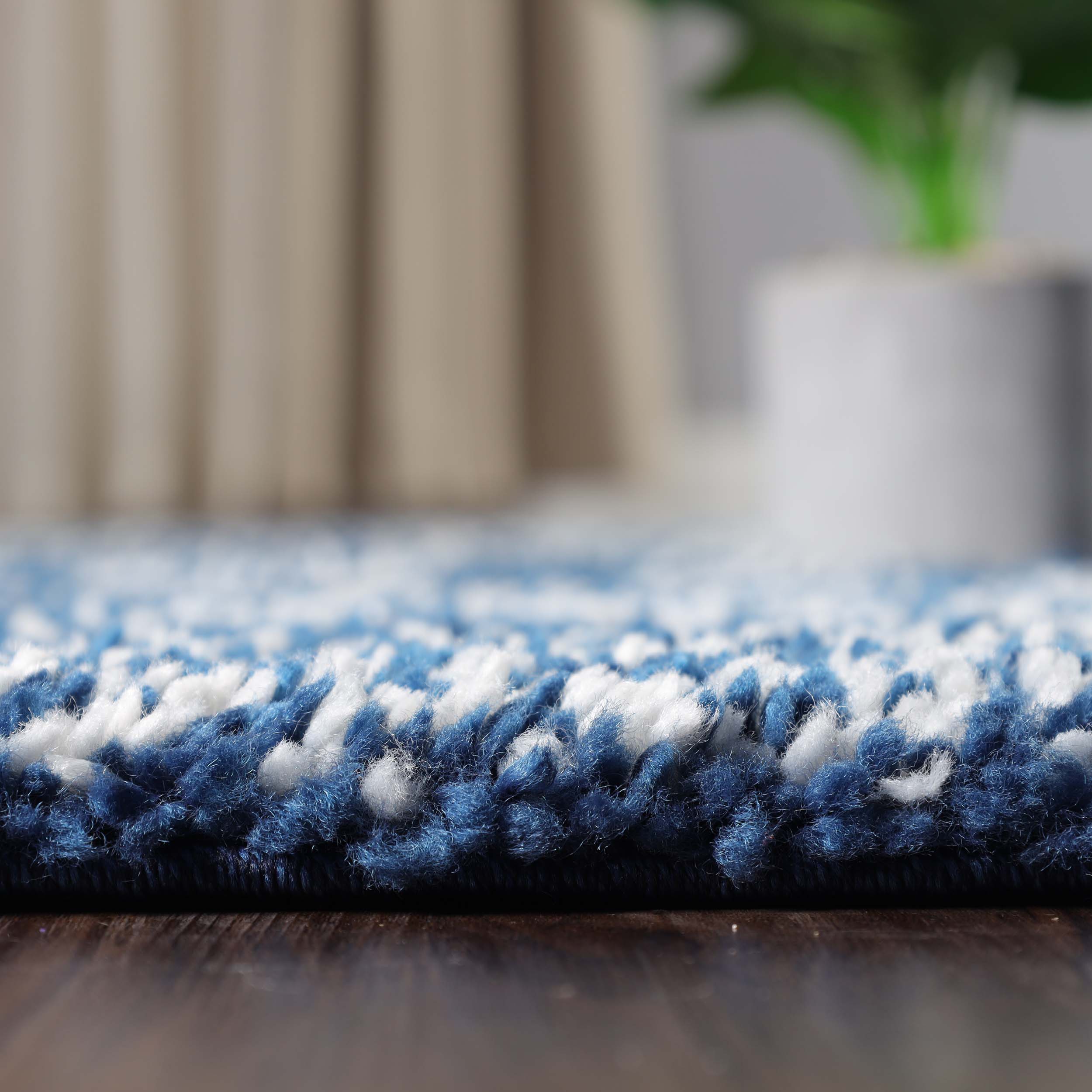 Rhea Geometric Bohemian Plush Shag Area Rug - Soft Non-Slip Indoor Floor Carpet for Living Room, Bedroom & Nursery | Modern Home Decor