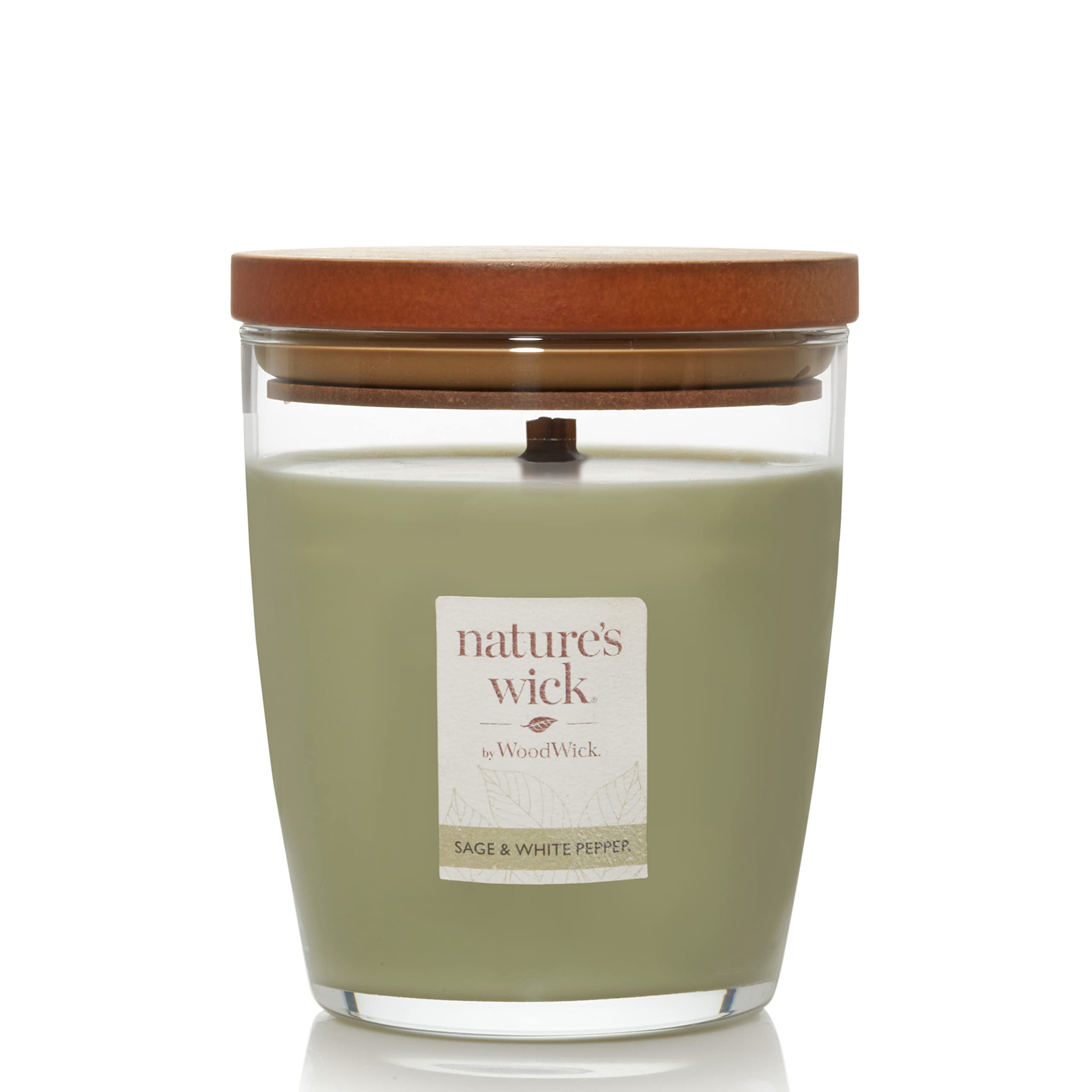 Nature's Wick Sage & White Pepper Scented Candle - 10oz Aromatherapy Soy Wax Candle for Relaxation, Meditation & Home Decor