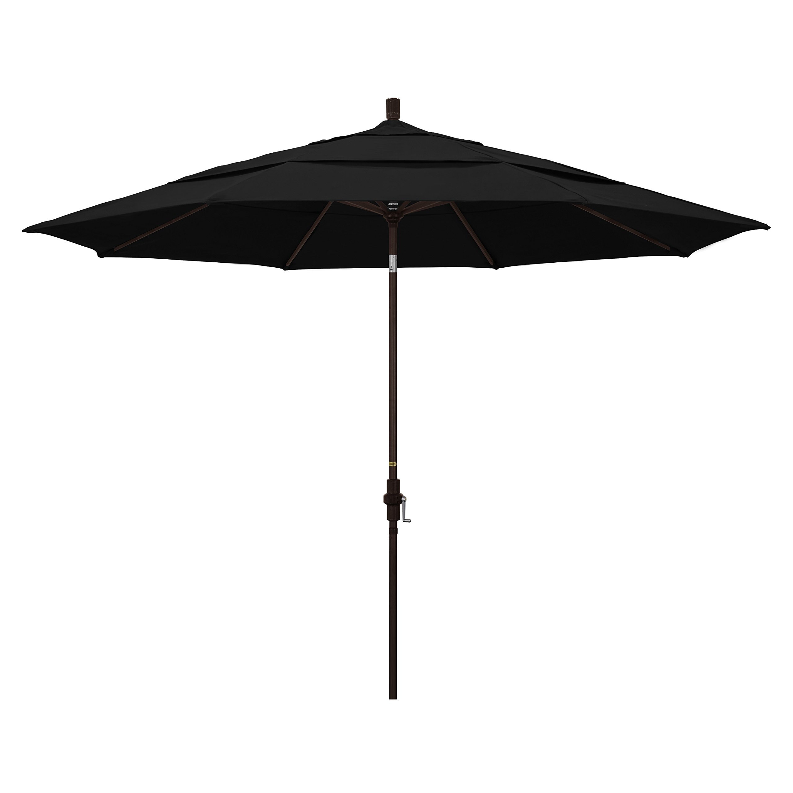 11' Round Aluminum Market Umbrella with Crank & Tilt - Bronze Pole for Outdoor Dining & Patio