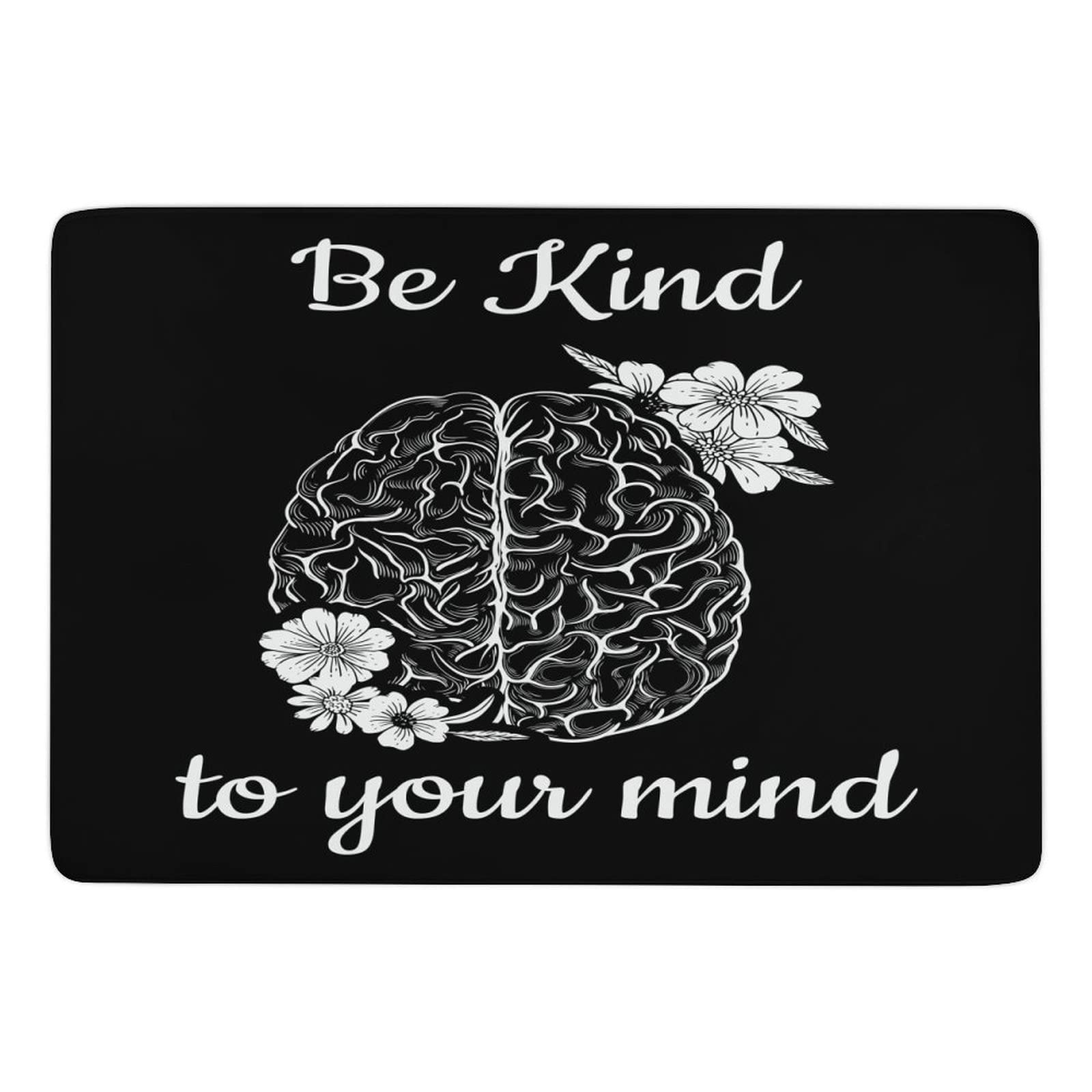 Be Kind to Your Mind Rug - 3x5ft Inspirational Floor Mat for Kids, Teens & Adults | Soft Carpet for Bedroom, Living Room, Nursery, Playroom & Dorm Decor | Motivational Gift for Science & Feminism Lovers | Perfect for Meditation Spaces & Cozy Reading Nooks