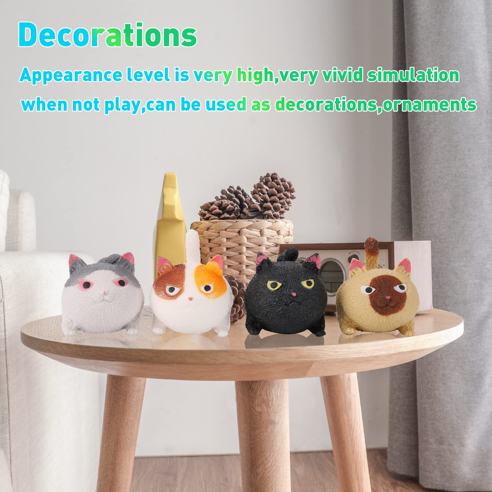 Cute Cat-Shaped Squishy Stress Ball - Fun Fidget Toy for Kids & Adults - Perfect for Christmas Gifts, Party Favors, and Anxiety Relief - Gray Soft Sensory Squishies for Office, School, and Home Use