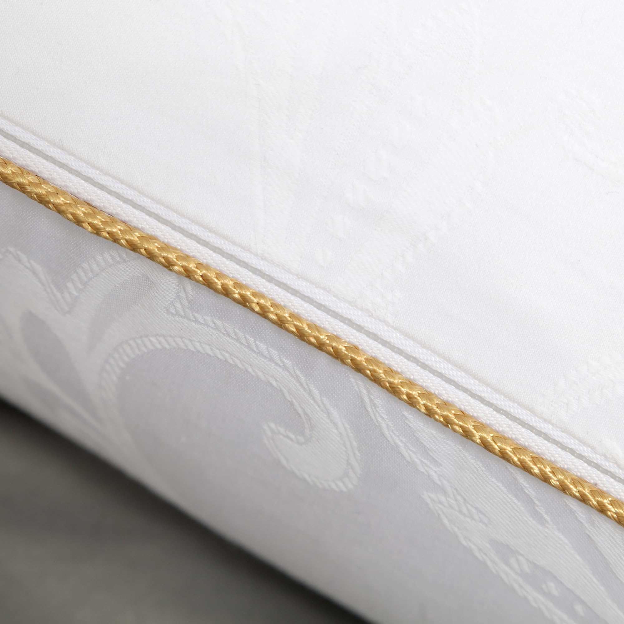 Royal Therapy Queen Size Pillow Set of 2 - Adjustable Down Alternative Pillows for Side Sleepers - Luxury Bed Pillows with Sophisticated Design & Gold Piping - Perfect for Back Pain Relief & Better Sleep