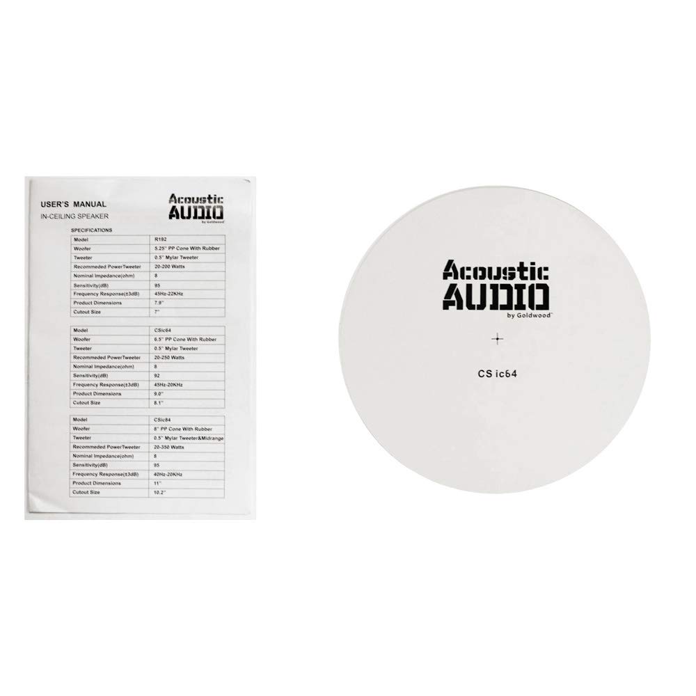 Acoustic Audio CSic64 Frameless In-Ceiling 6.5