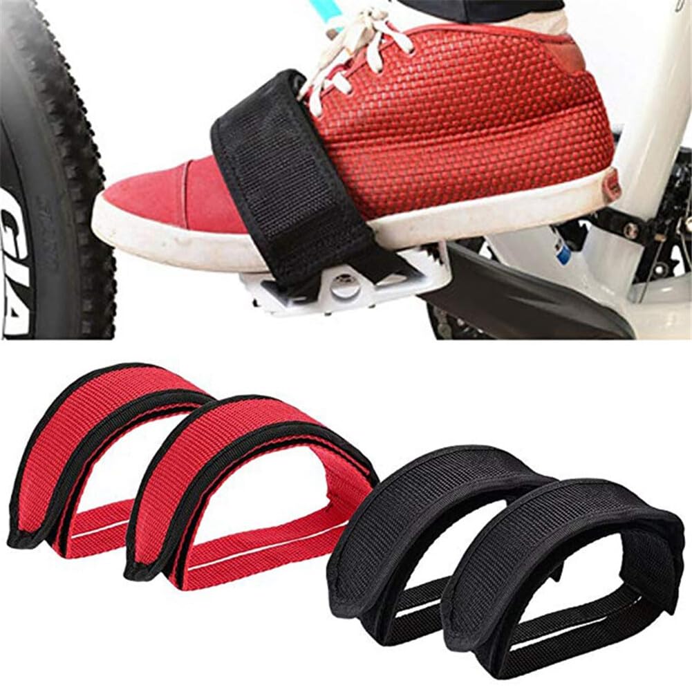 2PCS Non-Slip Adjustable Bike Pedal Straps - Universal Mountain Bicycle Foot Straps for Outdoor Cycling, Fixed Gear & Commuter Bikes - Secure Foot Positioning for Better Pedaling Efficiency