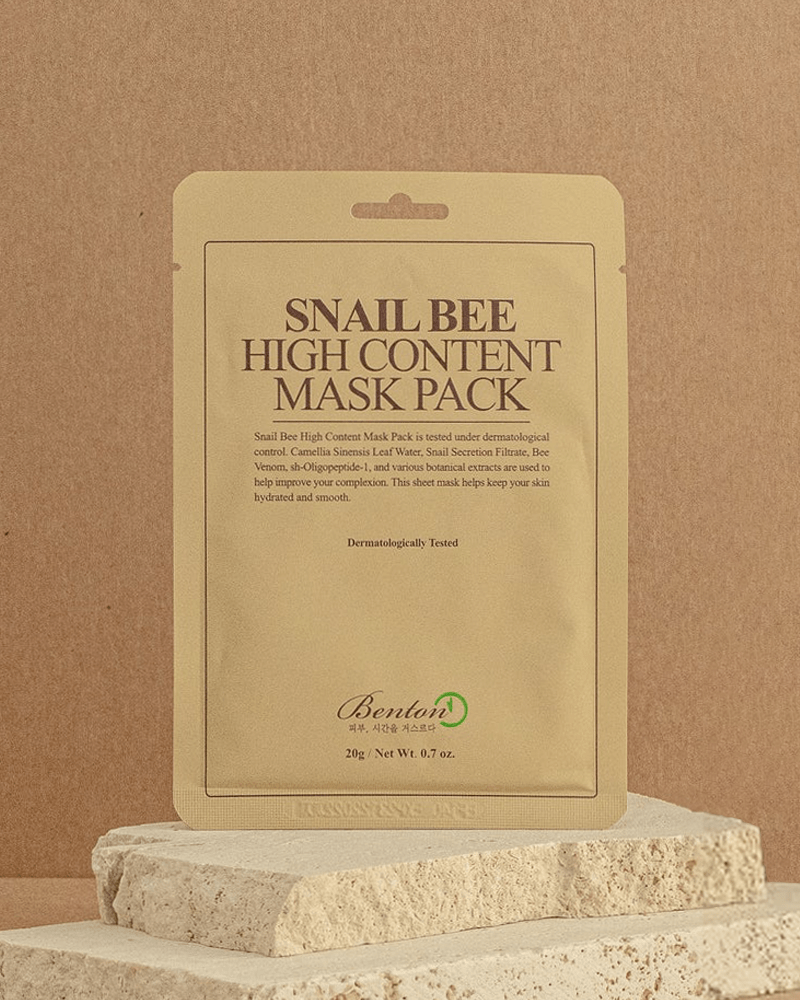 Benton Snail Bee High Content Essence Sheet Mask - Korean Skincare for Hydration & Brightening - Perfect for Daily Use & Spa Nights