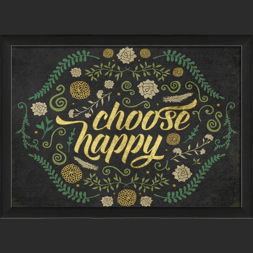 Choose Happy Wall Art - Inspirational Home Decor for Living Room, Bedroom & Office - Perfect for Gifts & Positive Vibes