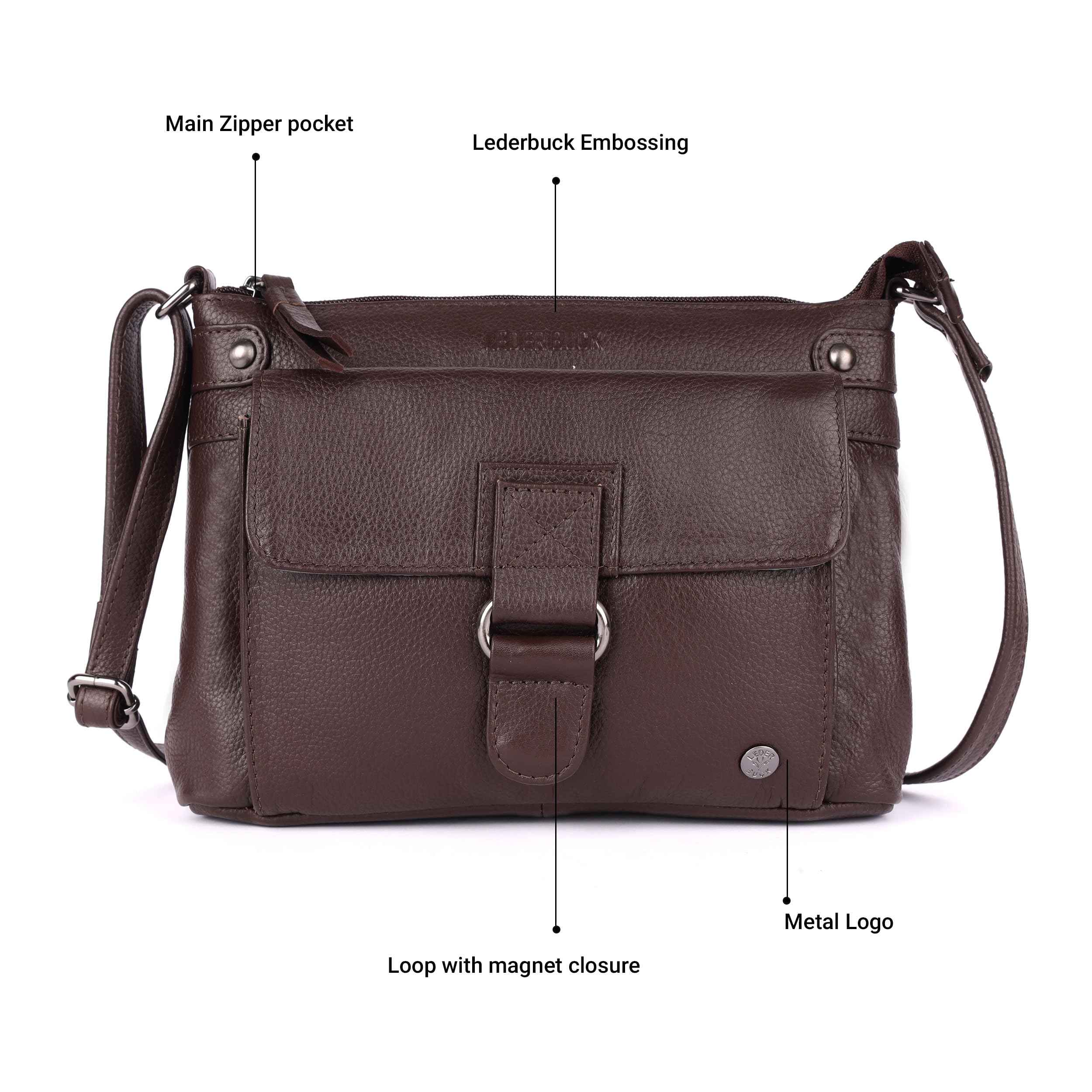 Lucy Small Soft Leather Crossbody Handbag for Women - Stylish & Lightweight Purse for Everyday Use, Travel & Date Night