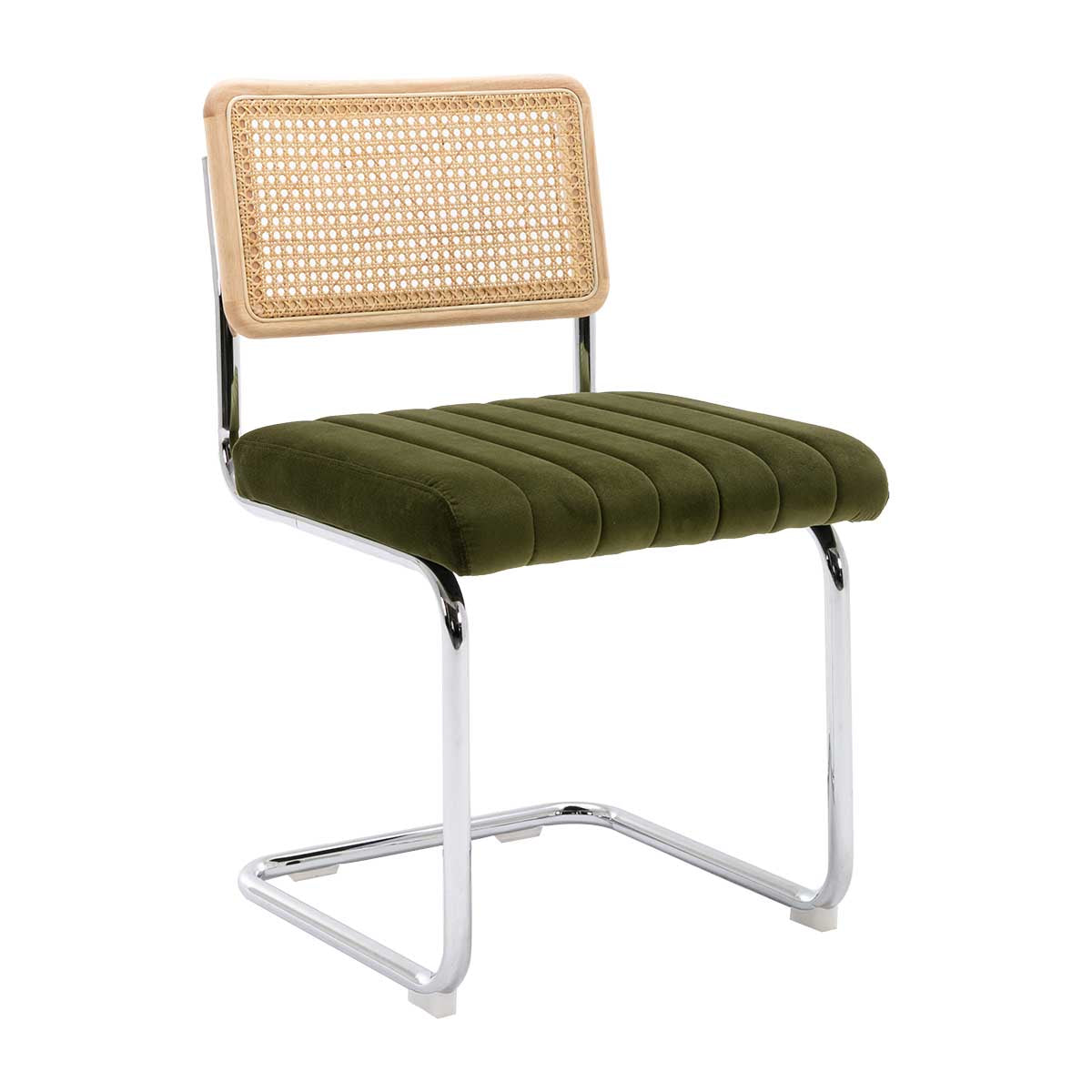 Stylish Blake Rattan Fabric Dining Chair - Modern Woven Rattan Seat with Upholstered Cushion - Perfect for Indoor Dining Room, Kitchen, Patio & Outdoor Entertaining