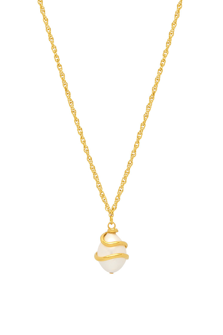 Elegant Pearl Wrap Rope Pendant Necklace - Dainty Layered Jewelry for Women - Perfect for Bridal, Party & Everyday Wear