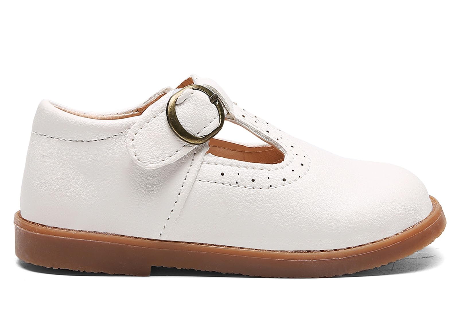 DADAWEN Girls Mary Jane Shoes - Classic School Uniform Flats for Dress & Formal Wear - Comfortable Leather Ballet Shoes for Kids, Toddlers, Church, Wedding & Special Occasions
