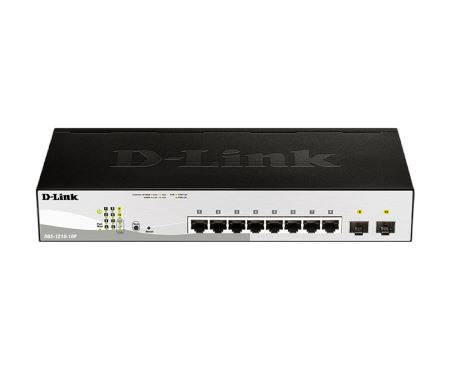 D-Link DGS-1210-10P 10-Port Gigabit Smart Managed PoE Switch with 8 PoE+ Ports | Network Switch for Home Office, Small Business & Surveillance Systems